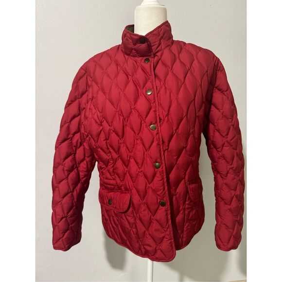 Eddie Bauer Red quilted puffer Goose Down Jacket - Picture 1 of 13